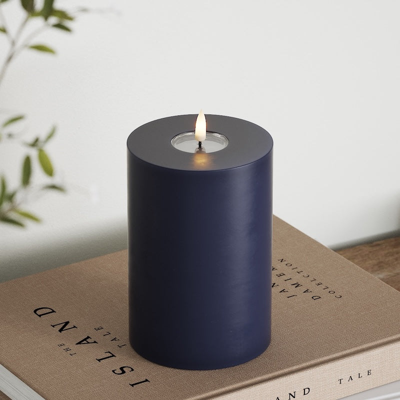 Deluxe Homeart LED Pillar candle Ø 10 x 15 cm Royal Blue
