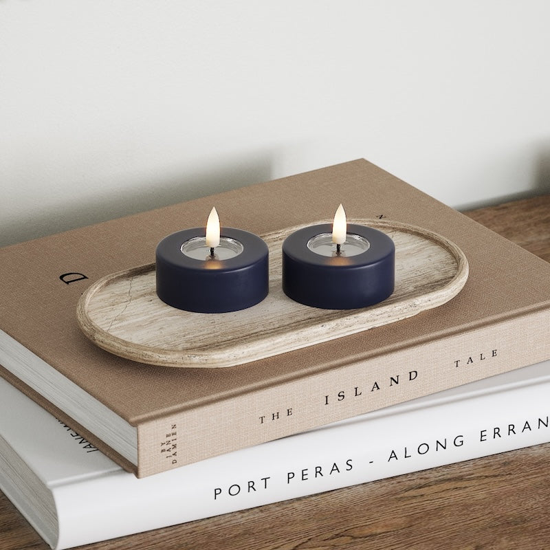 Deluxe Homeart LED Jumbo telys 2 stk. (Stor) Kongeblå