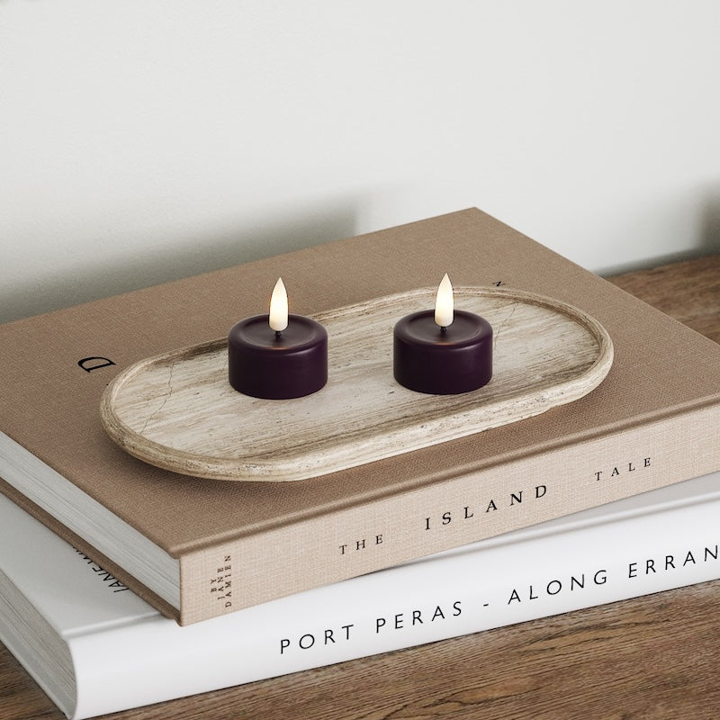 Deluxe Homeart LED Tealight candle 2 pieces Dark Purple