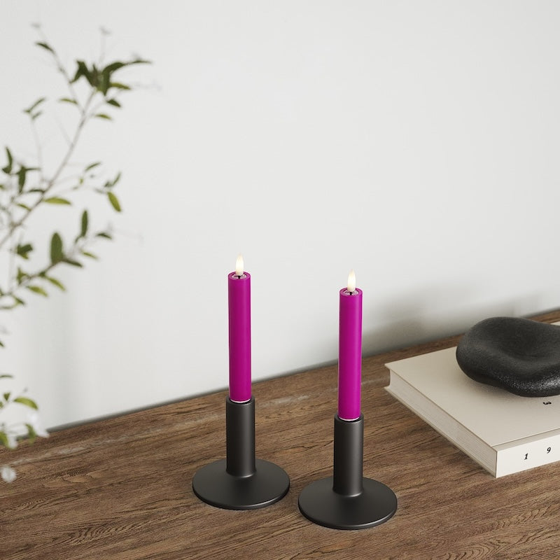 Deluxe Homeart LED Dinner candle 2 pieces, Ø 2 x 15 cm Violet