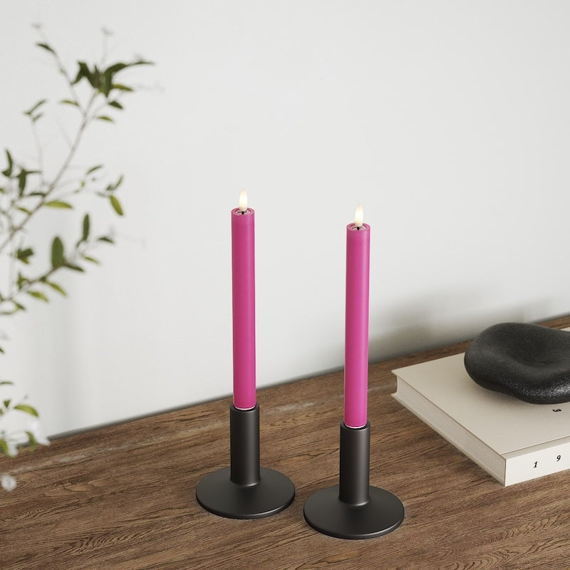Deluxe Homeart LED Dinner candle 2 pieces, Ø 2 x 24 cm Magenta