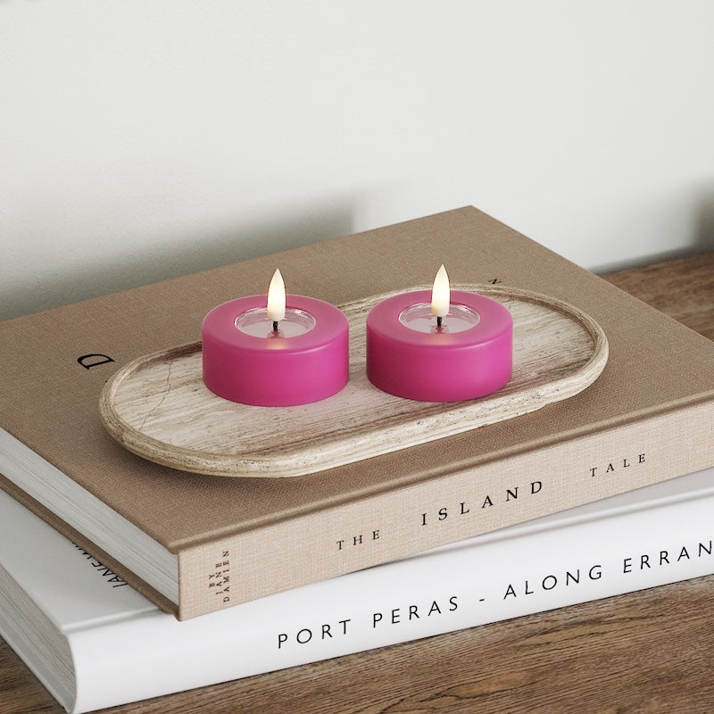 Deluxe Homeart LED Jumbo Tealight candle 2 pieces (Large) Magenta