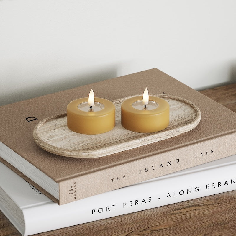 Deluxe Homeart LED Jumbo Tealight candle 2 pieces Large Curry LED jumbo Tealight candle 1