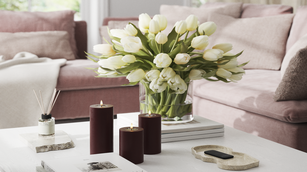 LED Pillar candle With lifelike LED flame