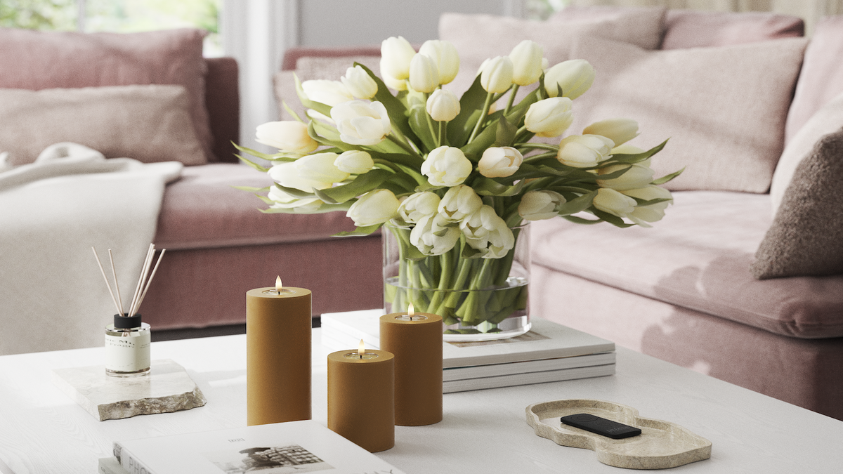 Natural faith LED Pillar candle With Wetlook ™ design