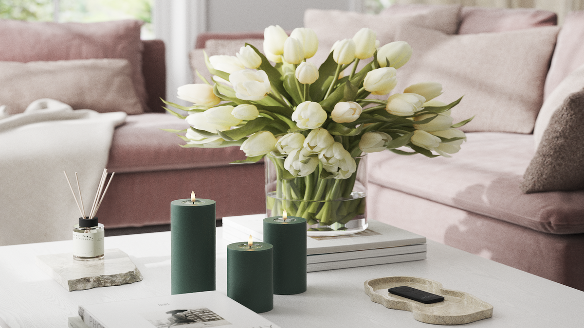 Natural faith LED Pillar candle With Wetlook ™ design