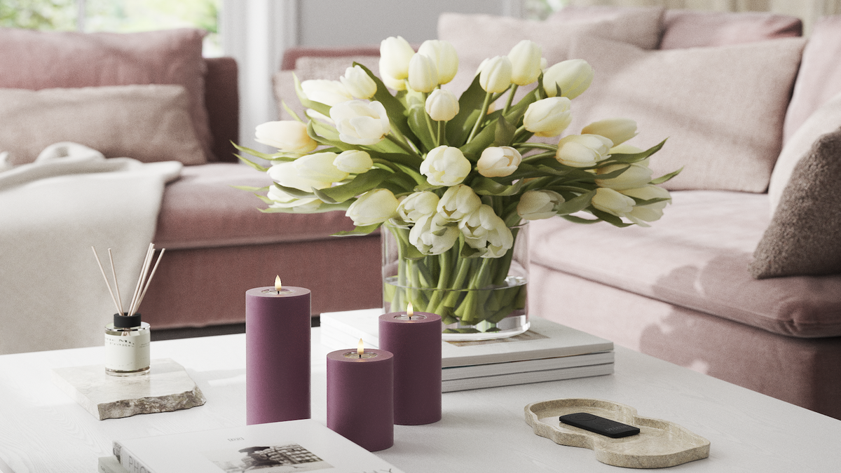 Natural faith LED Pillar candle With Wetlook ™ design