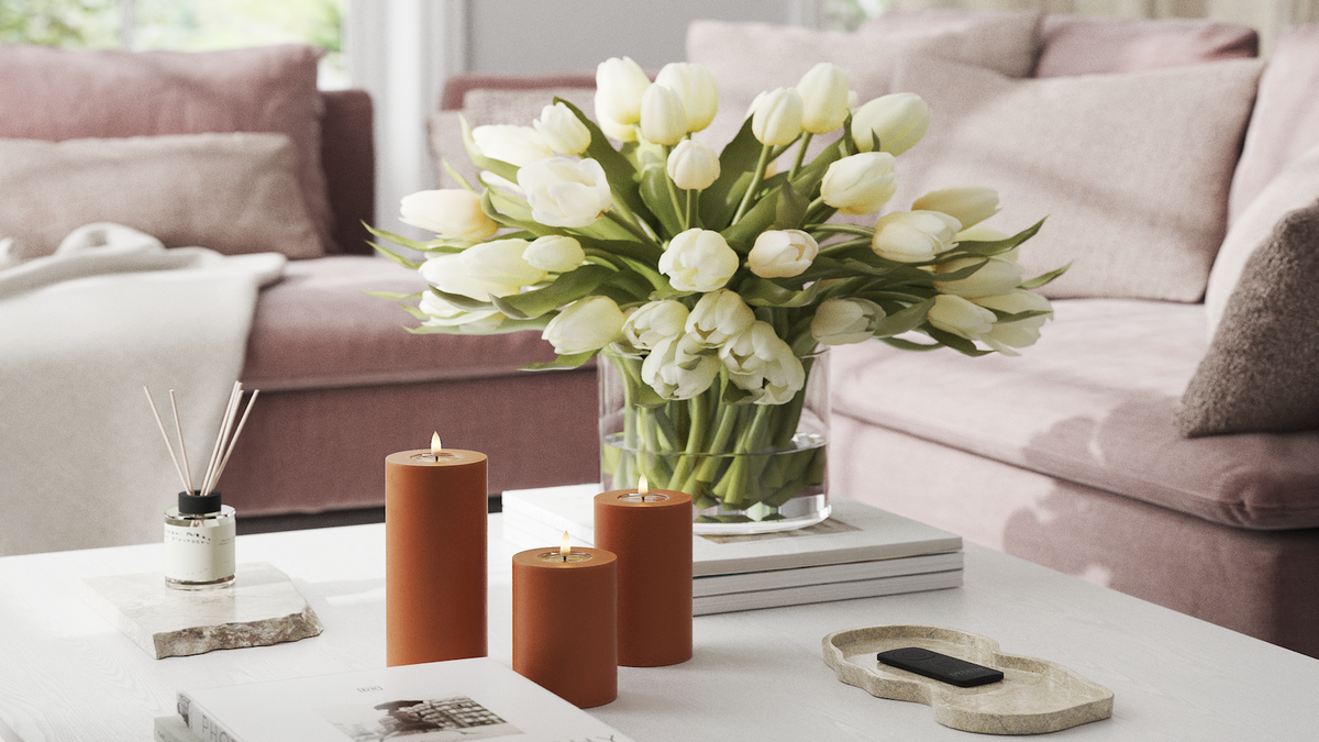 LED Pillar candle With lifelike LED flame