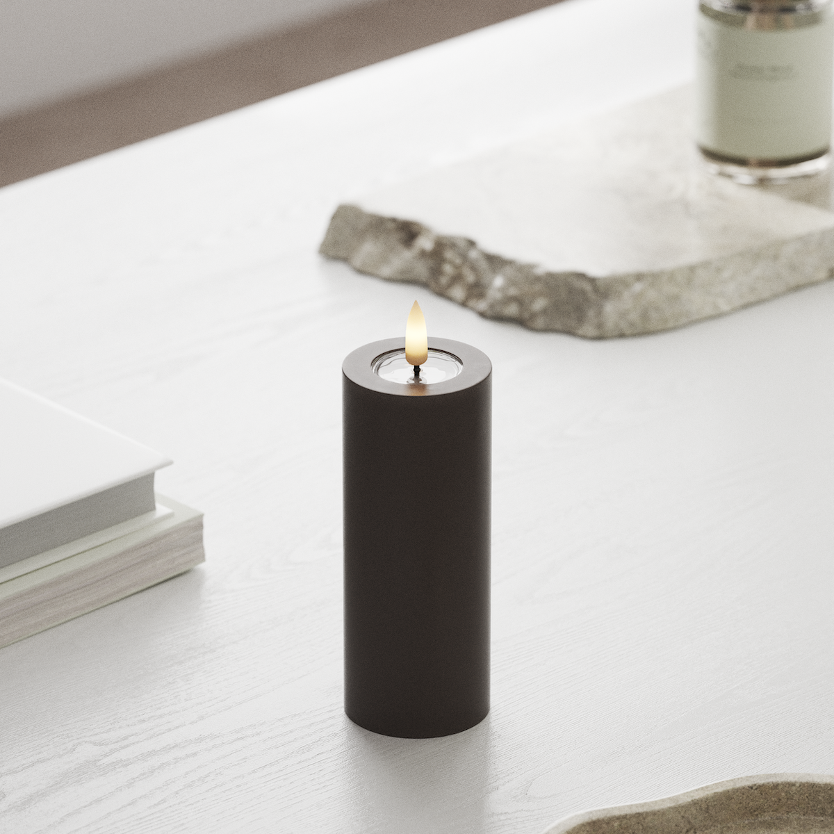 Deluxe Homeart LED Pillar candle Ø 5 x 12.5 cm Mocha LED Pillar candle 1