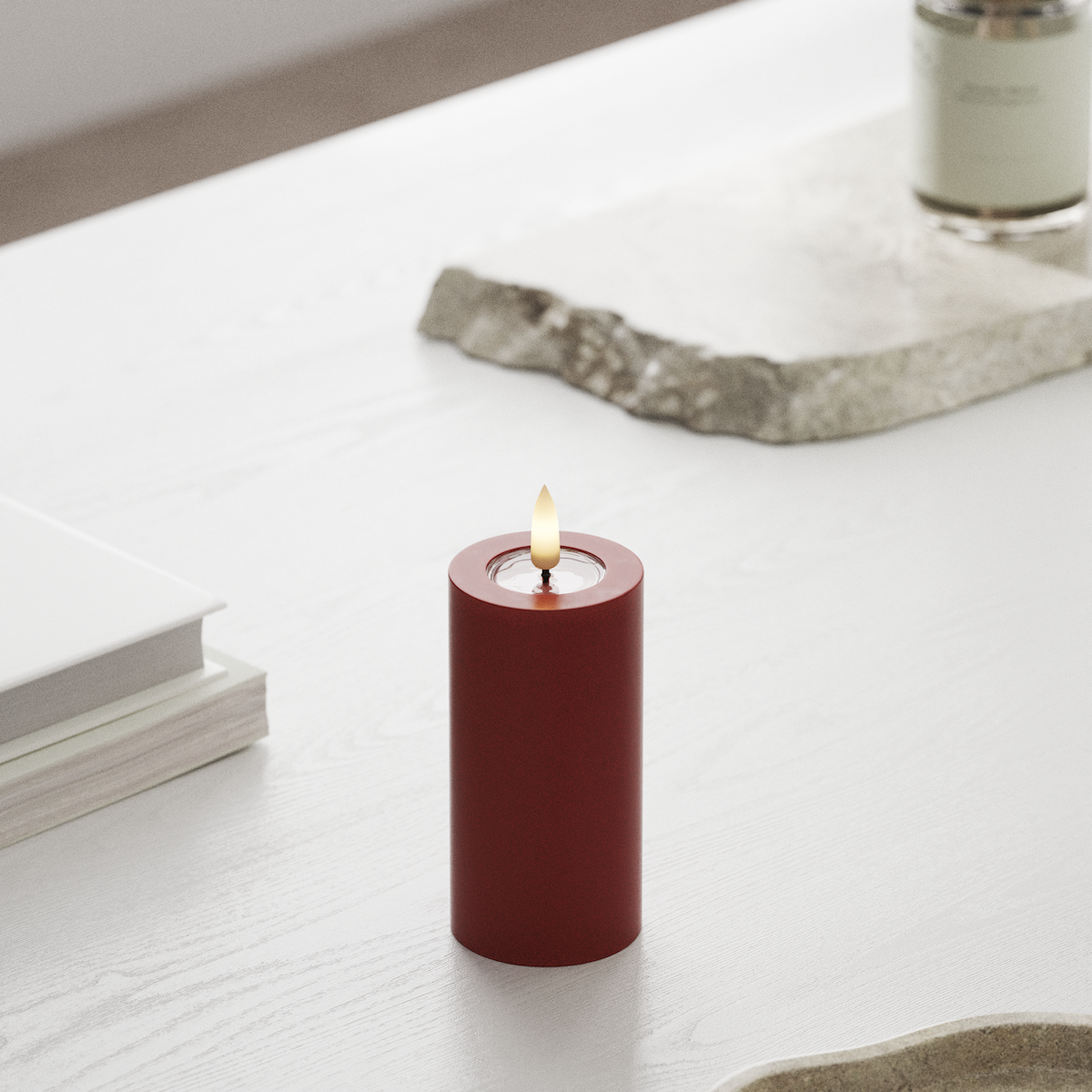 Deluxe Homeart LED Pillar candle Ø 5 x 10 cm Red LED Pillar candle 1