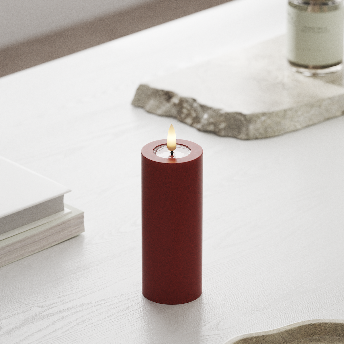 Deluxe Homeart LED Pillar candle Ø 5 x 12.5 cm Red LED Pillar candle 1