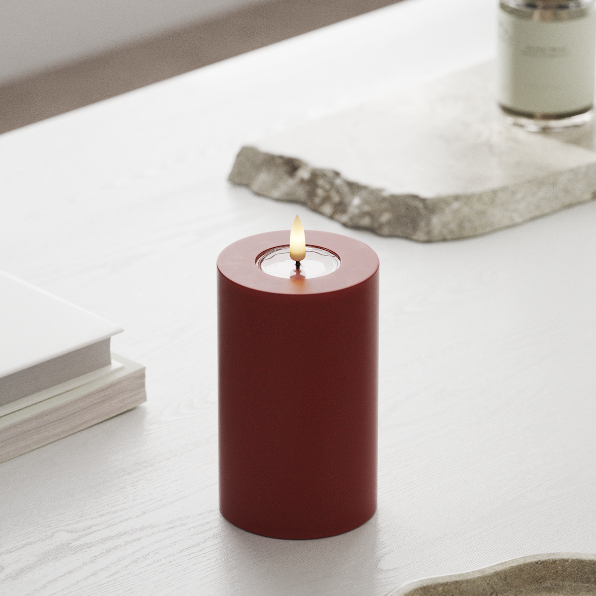 Deluxe Homeart LED Pillar candle Ø 7.5 x 12.5 cm Red LED Pillar candle 1