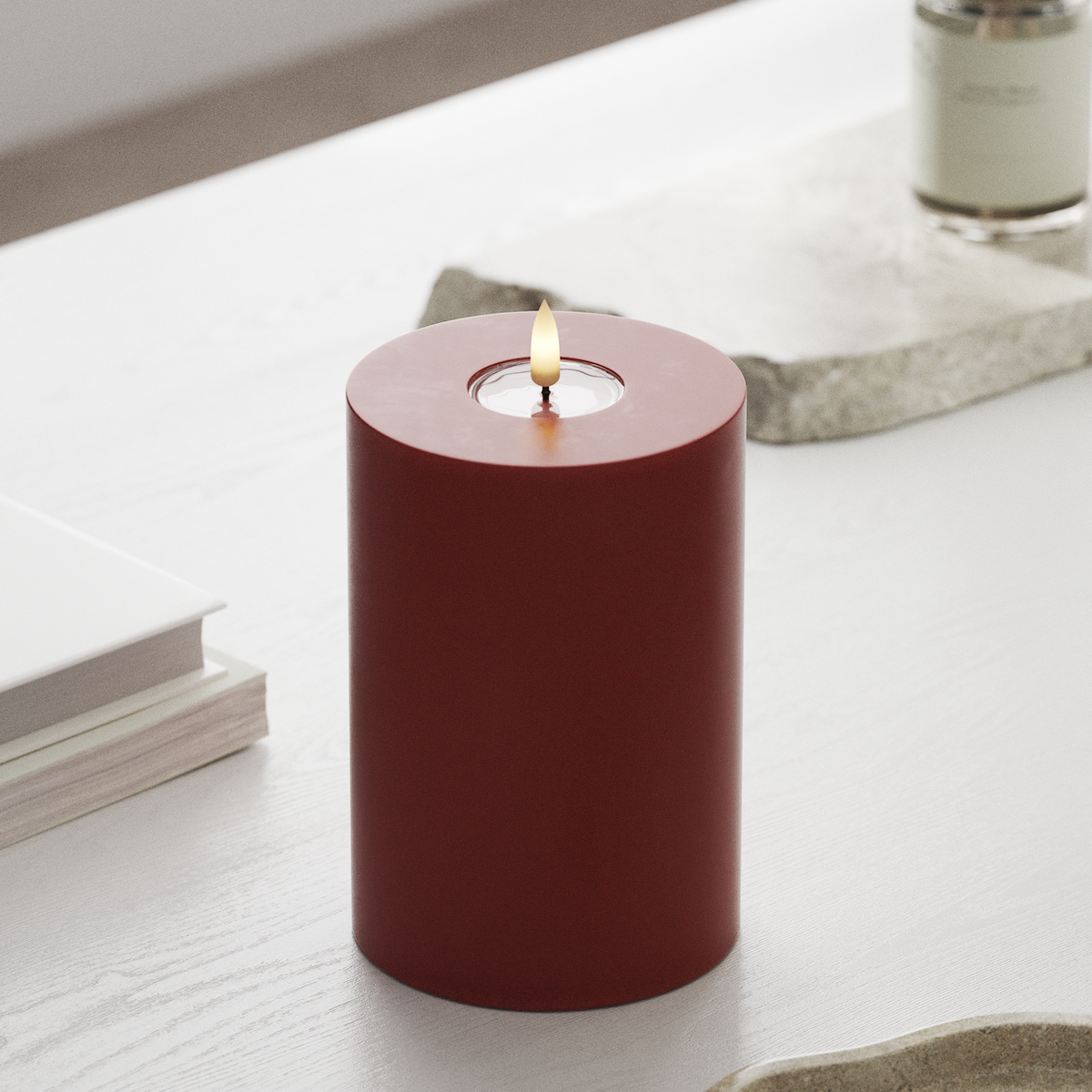 Deluxe Homeart LED Pillar candle Ø 10 x 15 cm Red LED Pillar candle 1