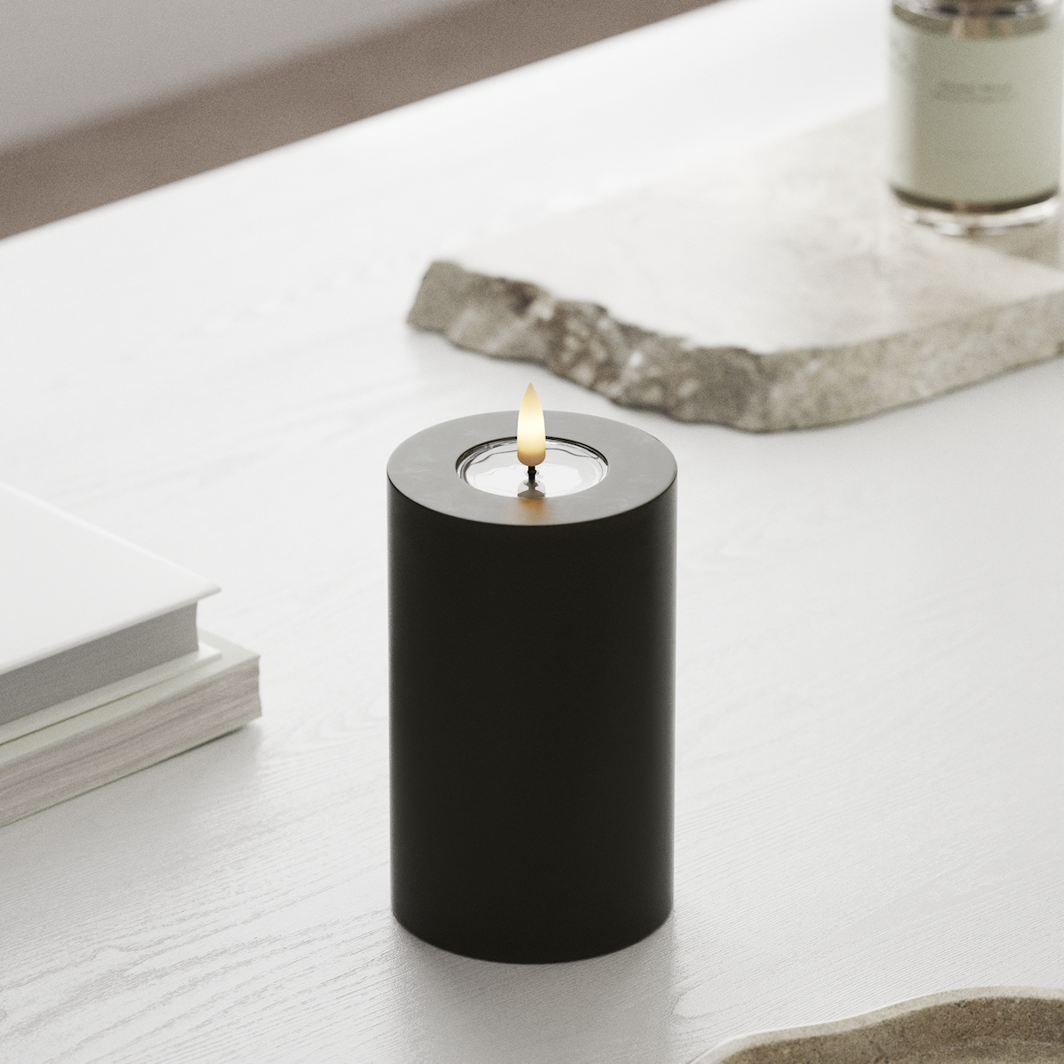 Deluxe Homeart LED Pillar candle Ø 7.5 x 12.5 cm Dark Green LED Pillar candle 1