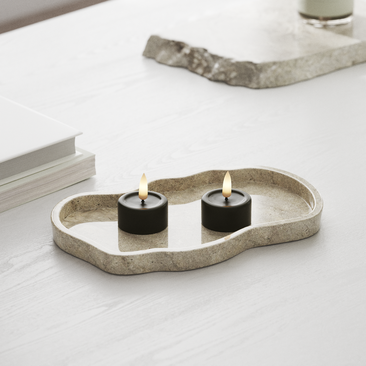 Deluxe Homeart LED Tealight candle 2 pieces Dark Green LED Tealight candle 1