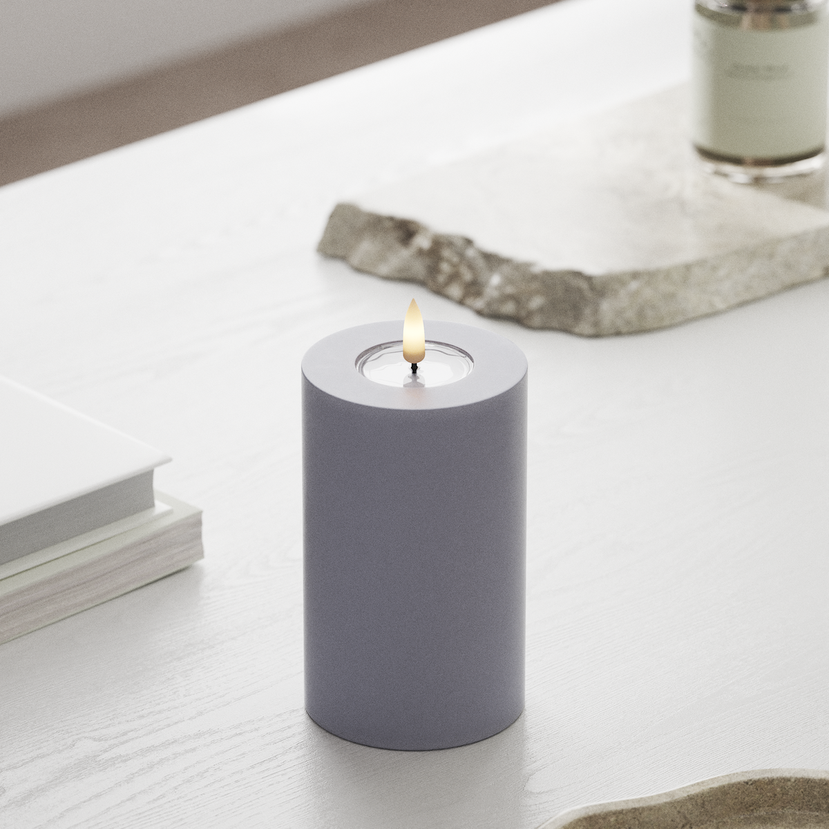 Deluxe Homeart LED Pillar candle Ø 7.5 x 12.5 cm Dusty Blue LED Pillar candle 1