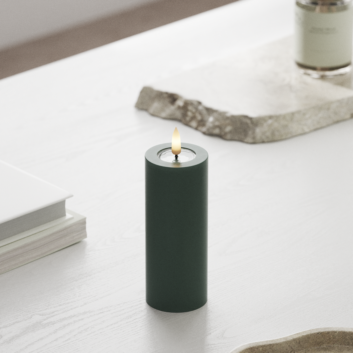 Deluxe Homeart LED Pillar candle Ø 5 x 12.5 cm Jade Green LED Pillar candle 1