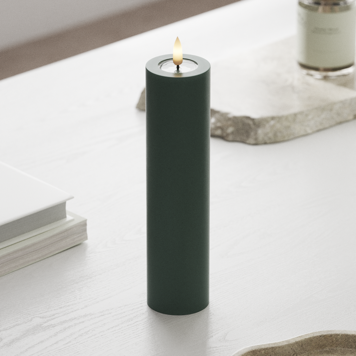 Deluxe Homeart LED Pillar candle Ø 5 x 20 cm Jade Green LED Pillar candle 1