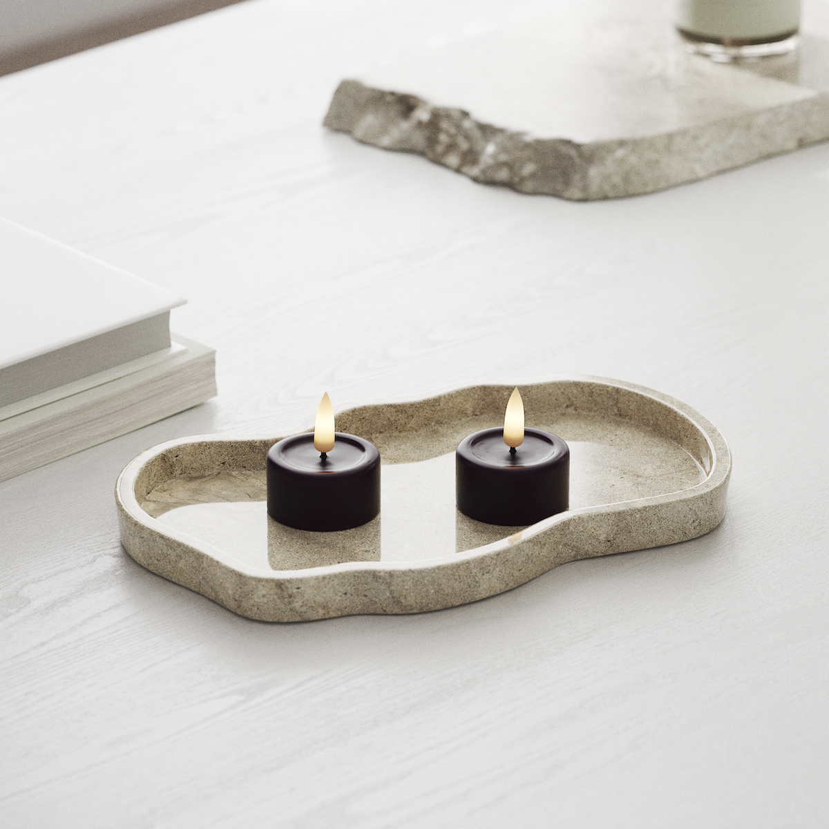 Deluxe Homeart LED Tealight candle 2 pieces Dark Purple LED Tealight candle 1