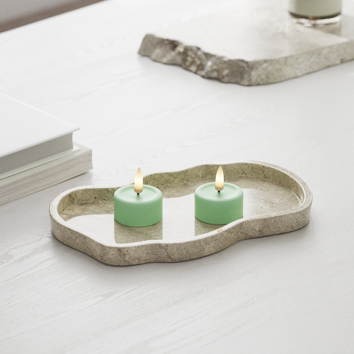 Deluxe Homeart LED Tealight candle 2 pieces Mint LED Tealight candle 1