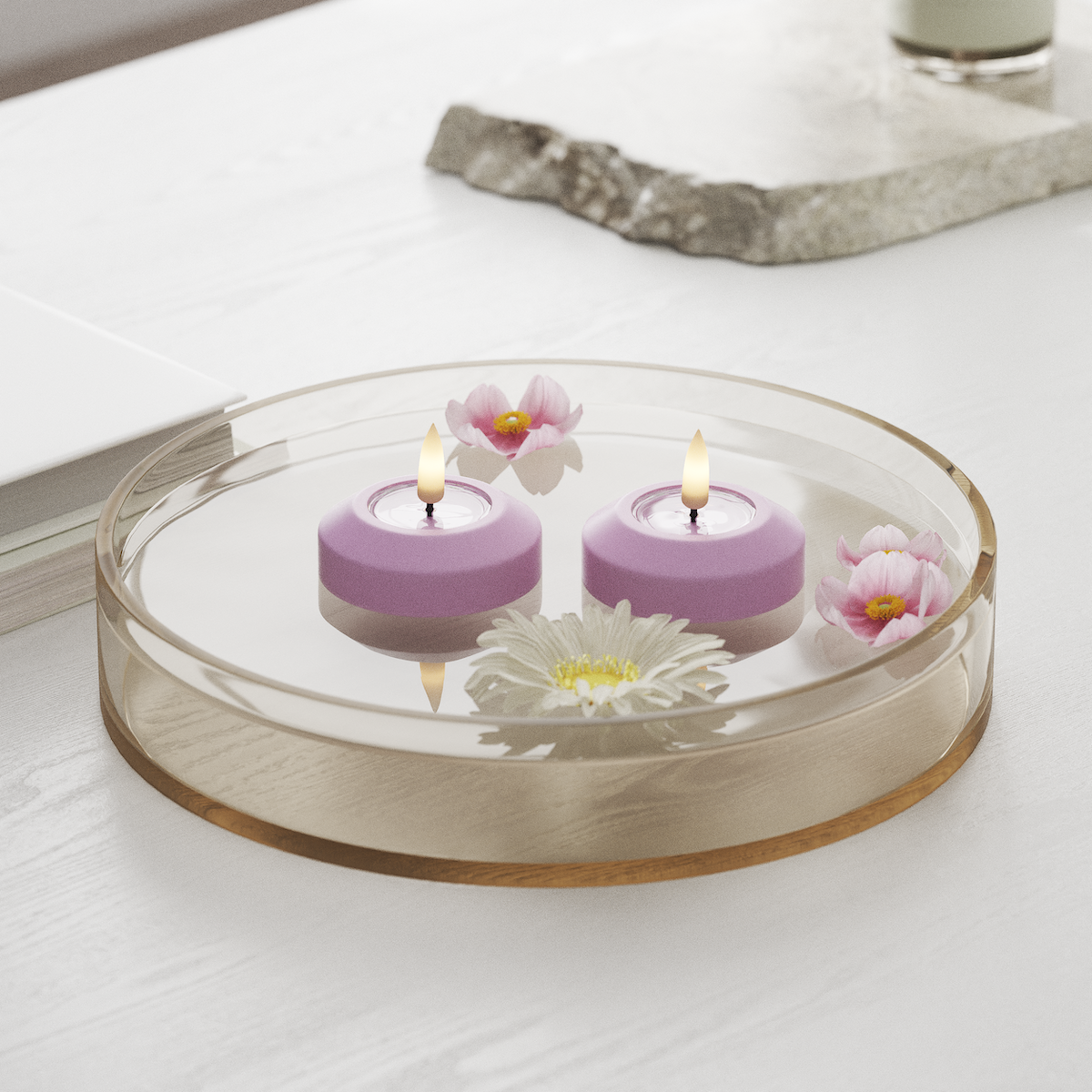 Deluxe Homeart LED Floating candle Ø 6.1 cm 2 pcs Lavender LED Floating candle 1