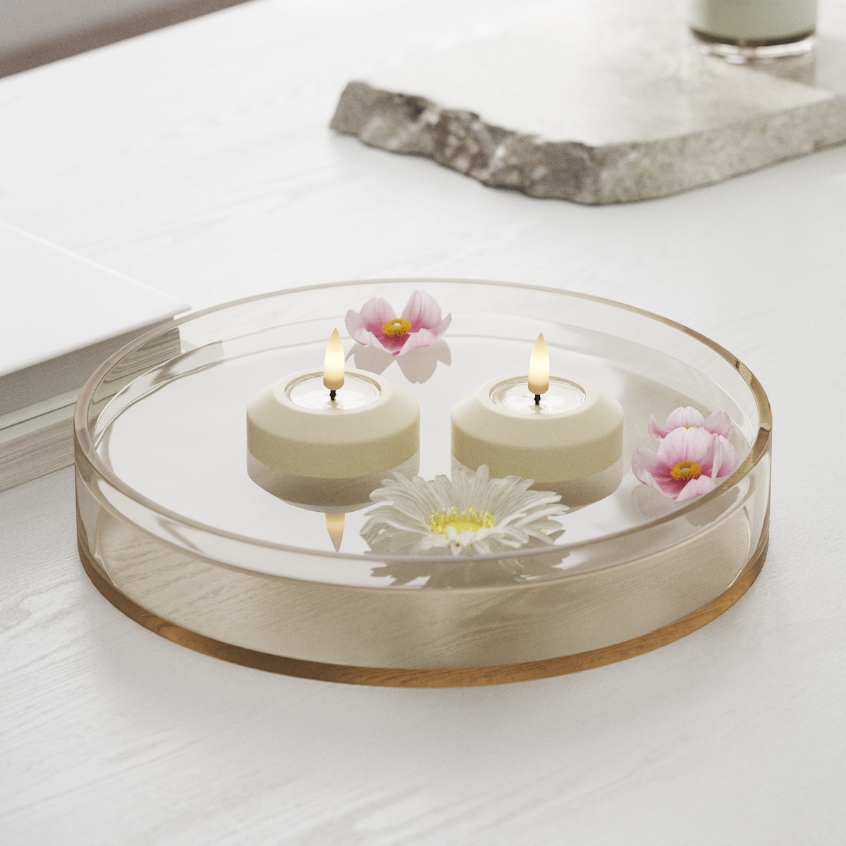 Deluxe Homeart LED Floating candle Ø 6.1 cm 2 pcs Cream LED Floating candle 1