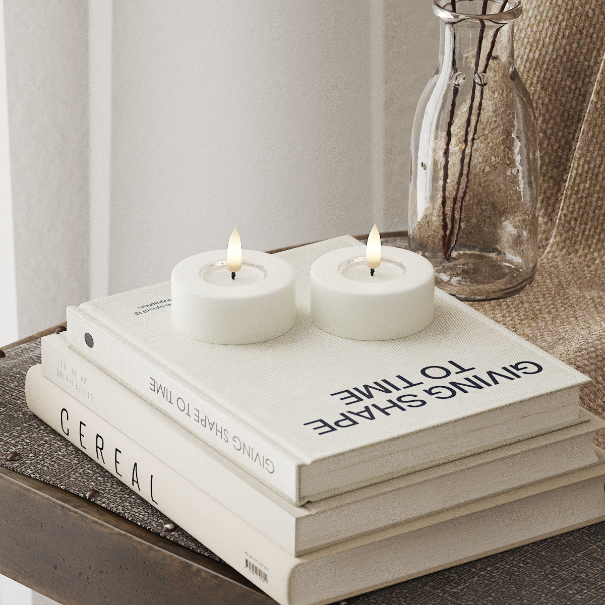 Deluxe Homeart LED Jumbo Tealight candle 2 pieces Large White LED jumbo Tealight candle 4