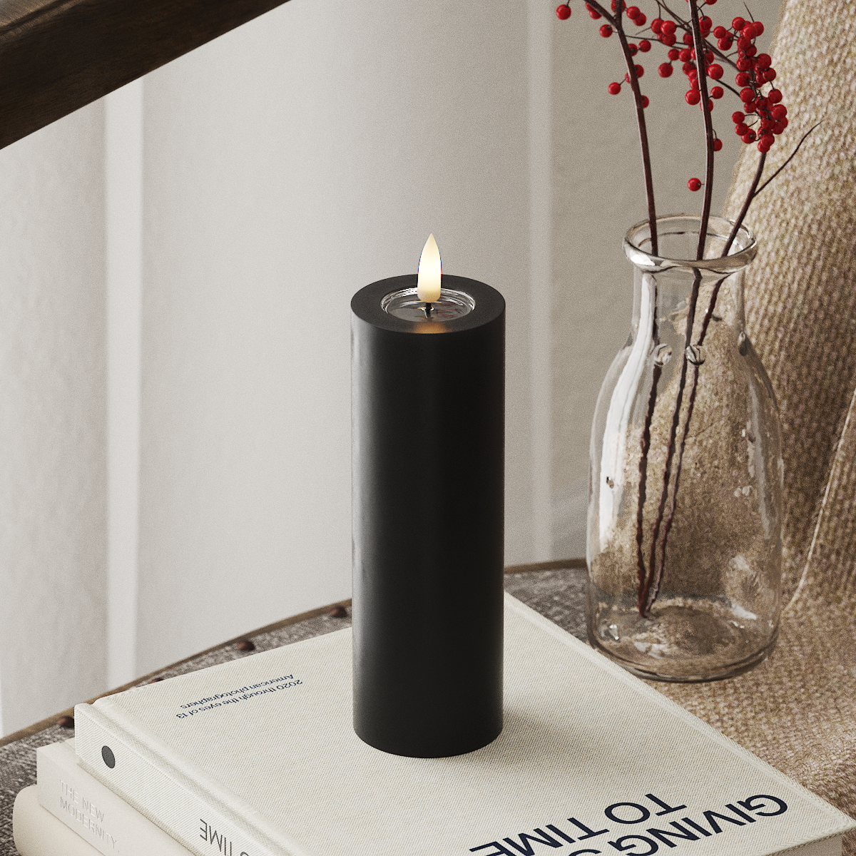 LED Pillar candle Ø 5 x 15 cm Black – DeluxeHomeartShop