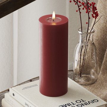 Deluxe Homeart LED Pillar candle Ø 7.5 x 20 cm Bordeaux LED Pillar candle 4