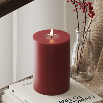 Deluxe Homeart LED Pillar candle Ø 10 x 15 cm Bordeaux LED Pillar candle 4