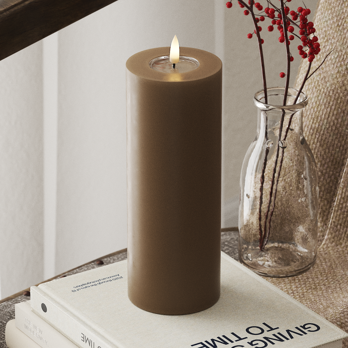 Deluxe Homeart LED Pillar candle Ø 7.5 x 20 cm Caramel LED Pillar candle 4