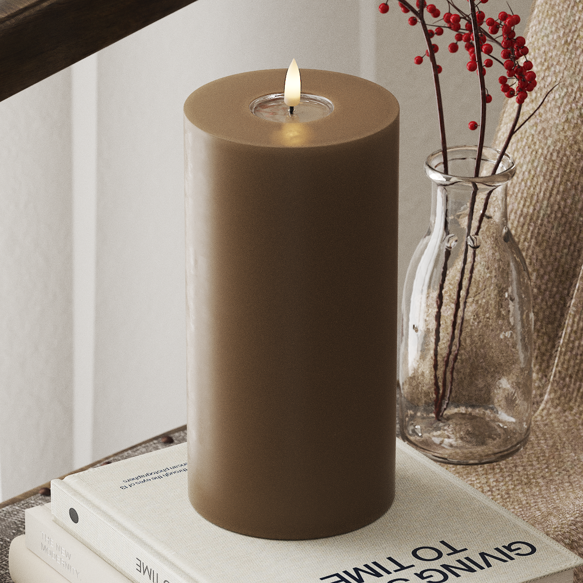 Deluxe Homeart LED Pillar candle Ø 10 x 20 cm Caramel LED Pillar candle 4