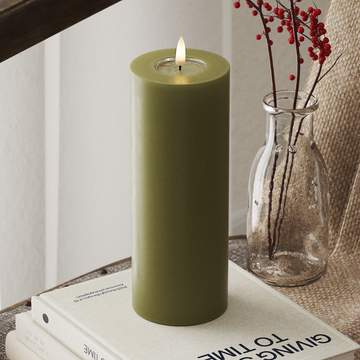 Deluxe Homeart LED Pillar candle Ø 7.5 x 20 cm Olive Green LED Pillar candle 4