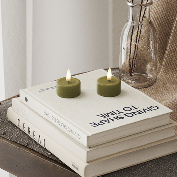 Deluxe Homeart LED Tealight candle 2 pieces Olive Green LED Tealight candle 4