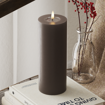 Deluxe Homeart LED Pillar candle Ø 7.5 x 20 cm Mocha LED Pillar candle 4