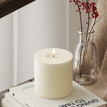 Deluxe Homeart LED Pillar candle Ø 10 x 10 cm Cream LED Pillar candle 4