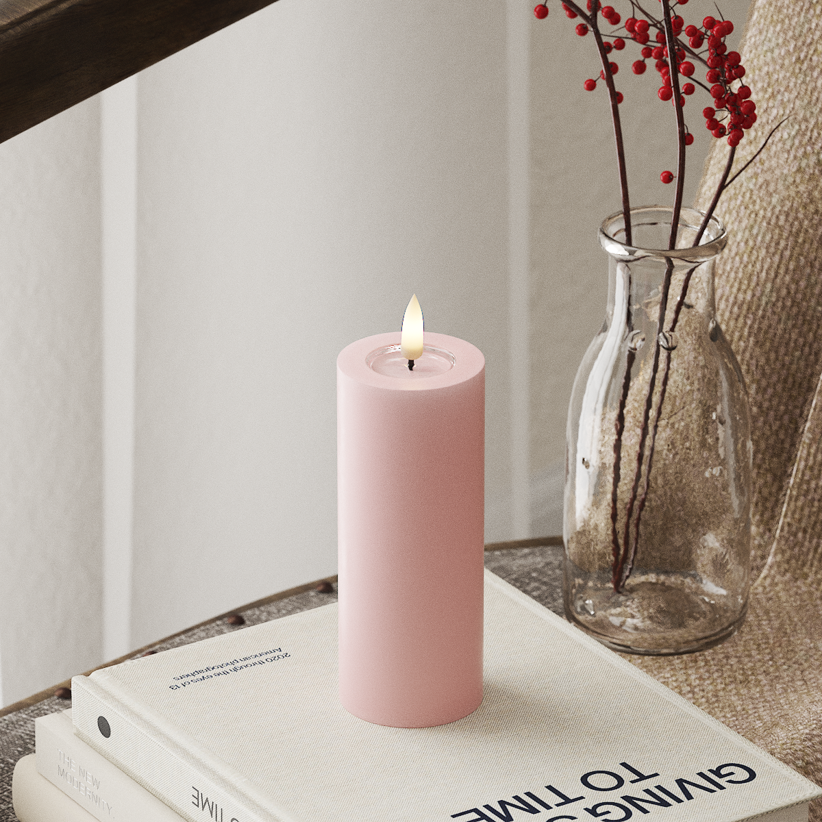 Deluxe Homeart LED Pillar candle Ø 5 x 12.5 cm Light Pink LED Pillar candle 4