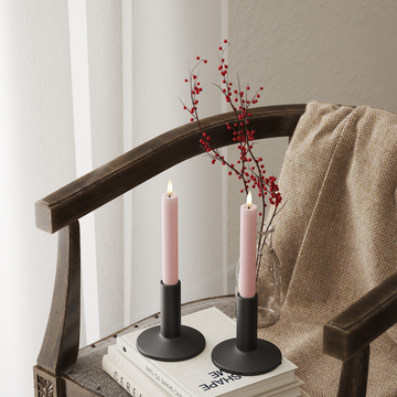 Deluxe Homeart LED Dinner candle 2 pieces, Ø 2 x 15 cm Light Pink LED Dinner candle 4