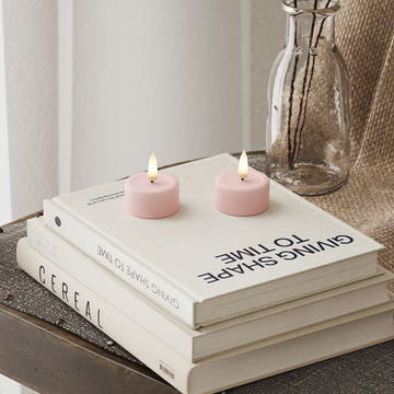 Deluxe Homeart LED Tealight candle 2 pieces Light Pink LED Tealight candle 4