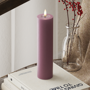 Deluxe Homeart LED Pillar candle Ø 5 x 20 cm Light Purple LED Pillar candle 4