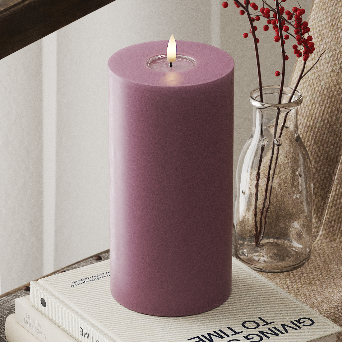 Deluxe Homeart LED blokové světlo Ø 10 x 20 cm Světle fialová LED blokové světlo 4