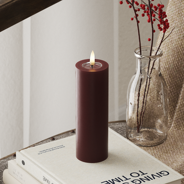 Deluxe Homeart LED Pillar candle Ø 5 x 15 cm Burgundy LED Pillar candle 4
