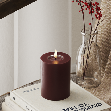 Deluxe Homeart LED Pillar candle Ø 7.5 x 10 cm Burgundy LED Pillar candle 4