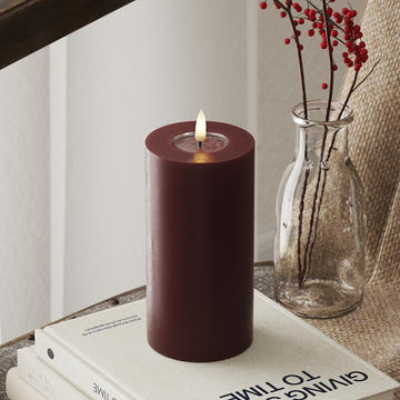 Deluxe Homeart LED Pillar candle Ø 7.5 x 15 cm Burgundy LED Pillar candle 4