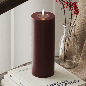 Deluxe Homeart LED Pillar candle Ø 7.5 x 20 cm Burgundy LED Pillar candle 4