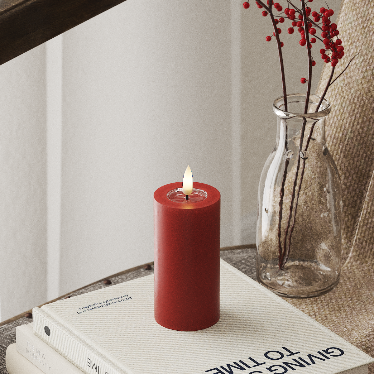 Deluxe Homeart LED Pillar candle Ø 5 x 10 cm Red LED Pillar candle 4