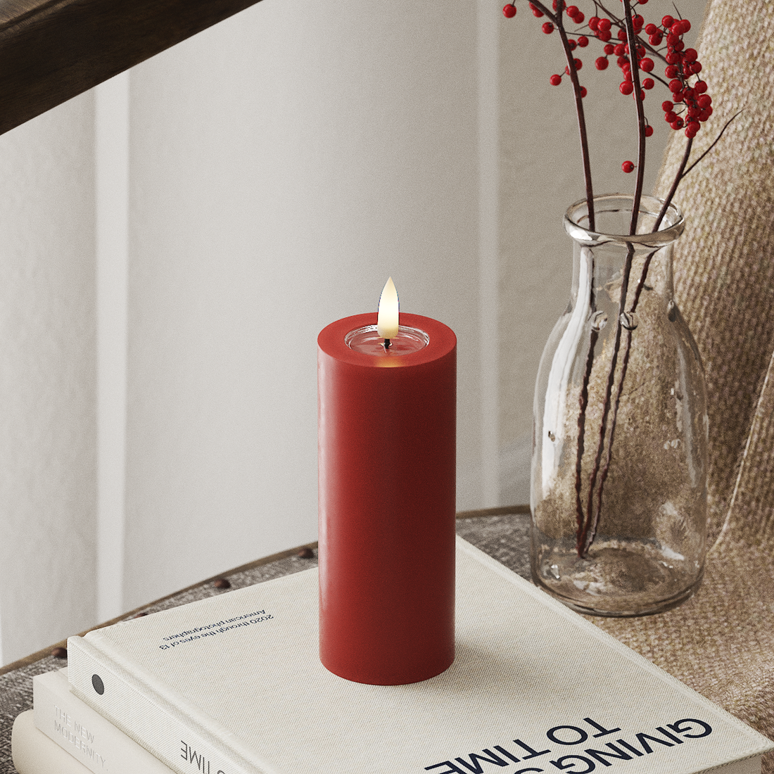 Deluxe Homeart LED Pillar candle Ø 5 x 12.5 cm Red LED Pillar candle 4
