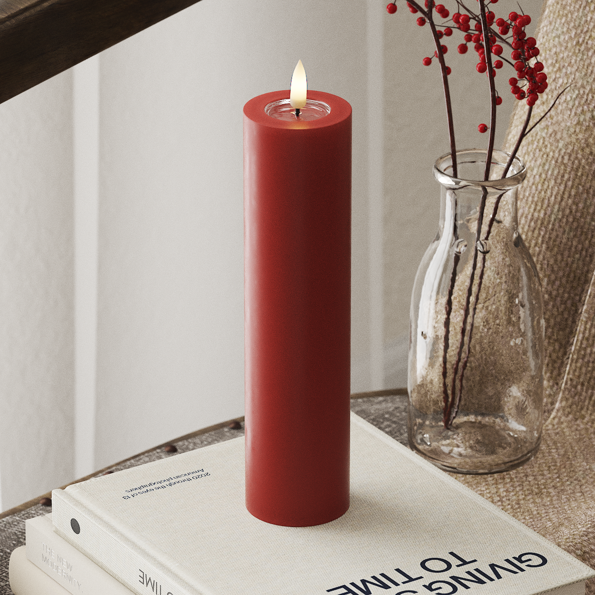 Deluxe Homeart LED Pillar candle Ø 5 x 20 cm Red LED Pillar candle 4