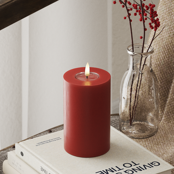 Deluxe Homeart LED Pillar candle Ø 7.5 x 12.5 cm Red LED Pillar candle 4