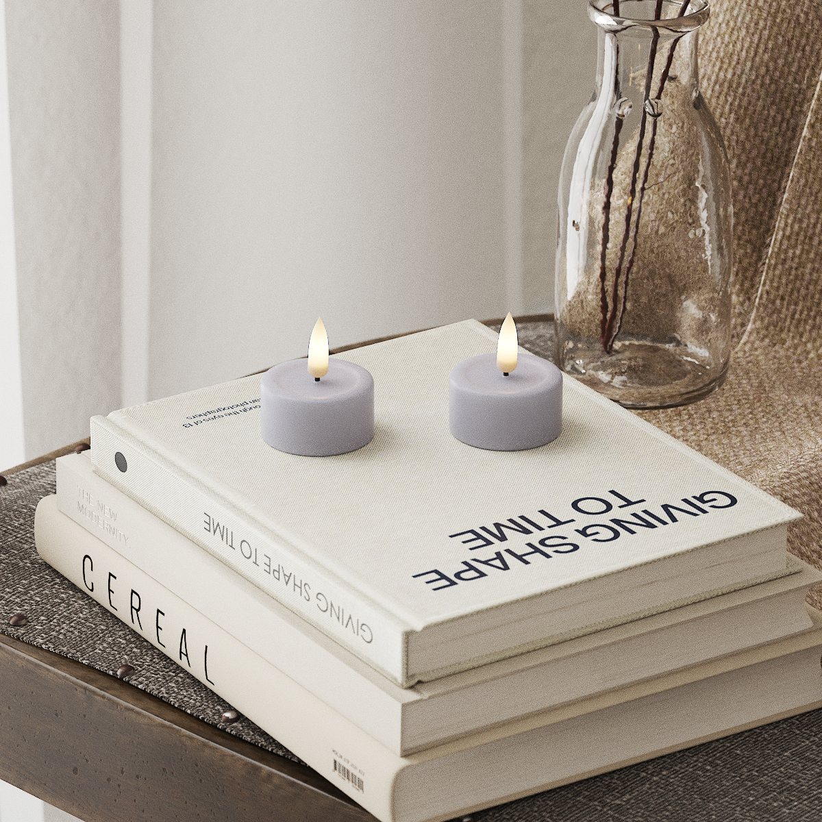 Deluxe Homeart LED Tealight candle 2 pieces Dusty Blue LED Tealight candle 4